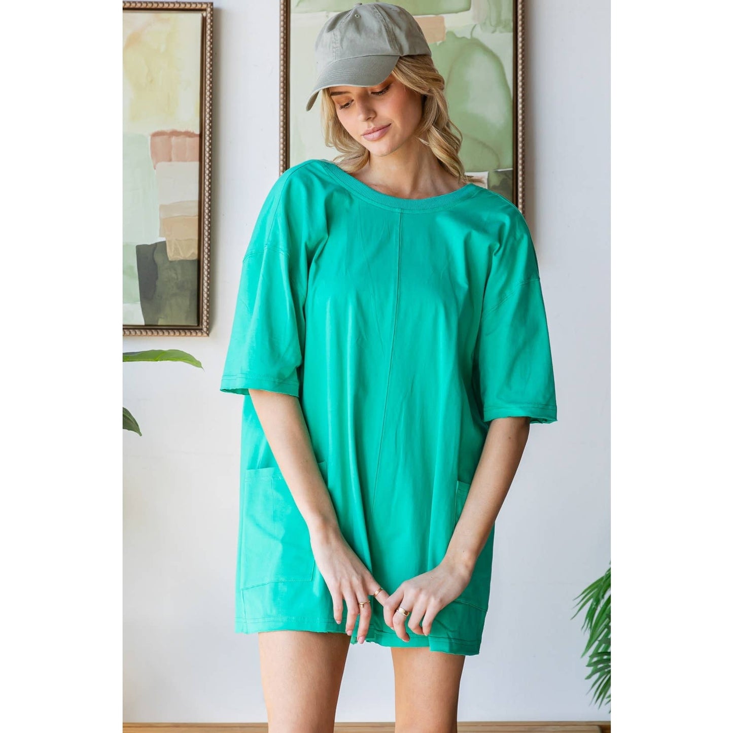 Short Sleeve Knit Open Back Romper