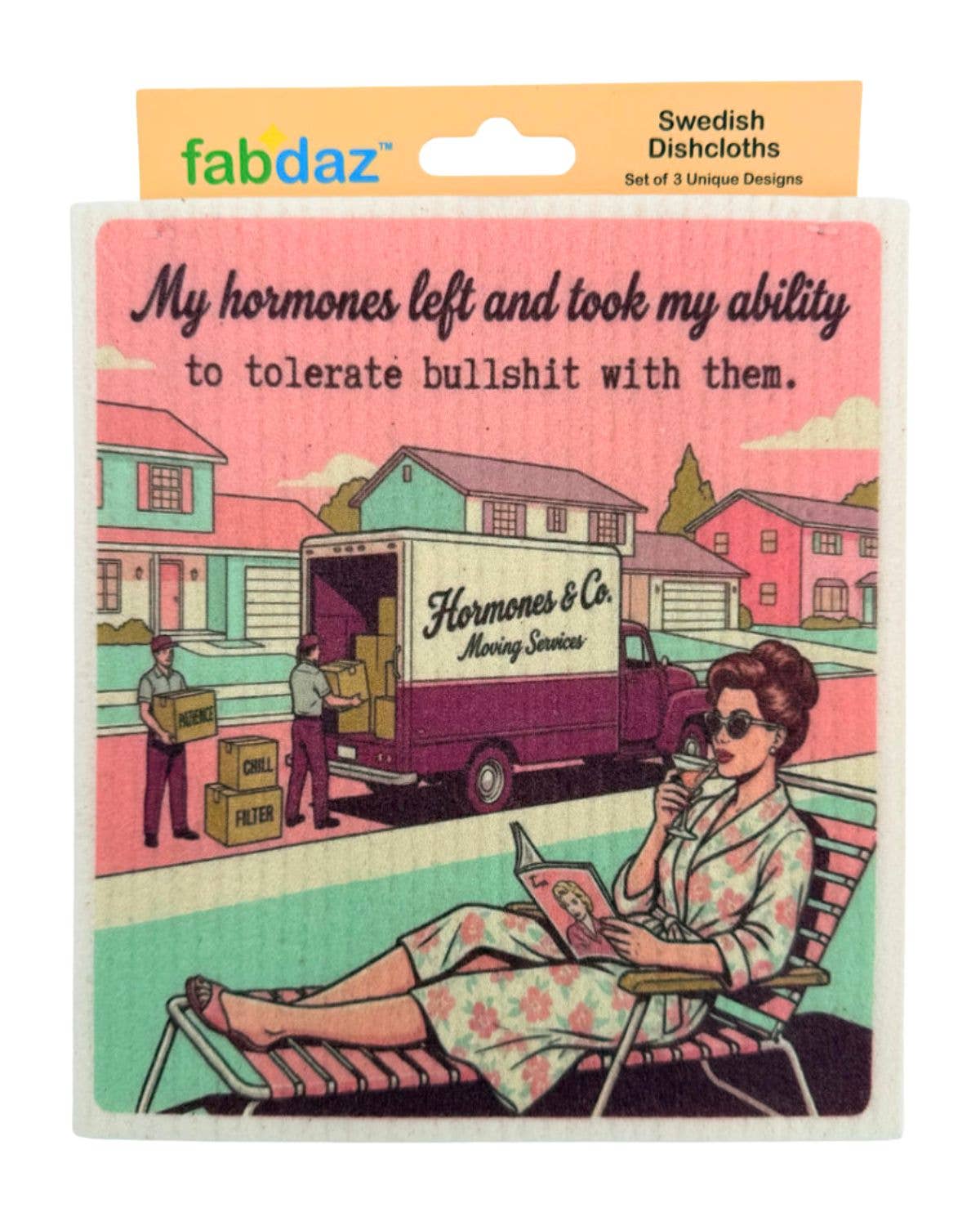 Funny Menopause Sayings - Set of 3 - Swedish Dishcloths