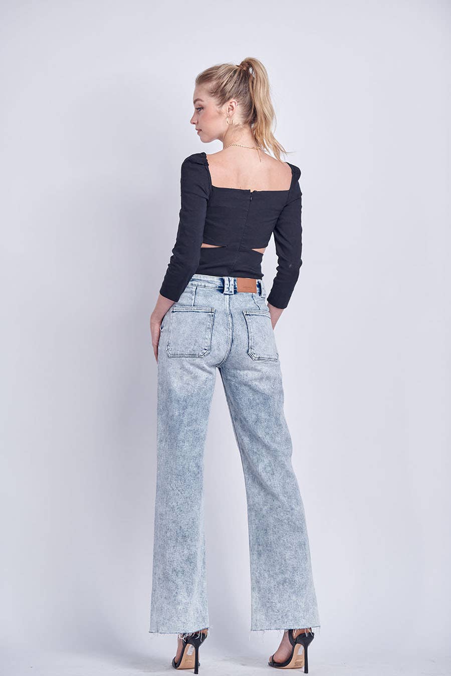 90'S VINTAGE HIGH RISE COMFORT STRETCH WIDE JEANS