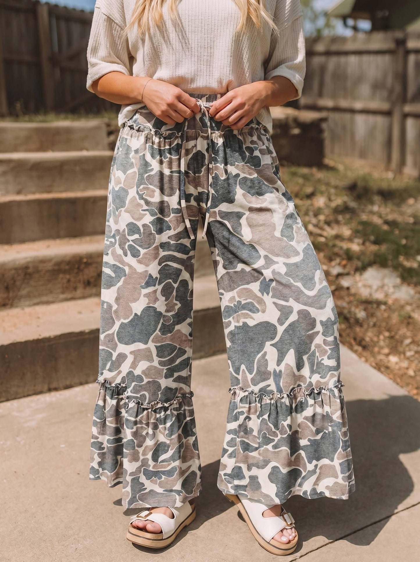County Camo Pant Frilled Detail