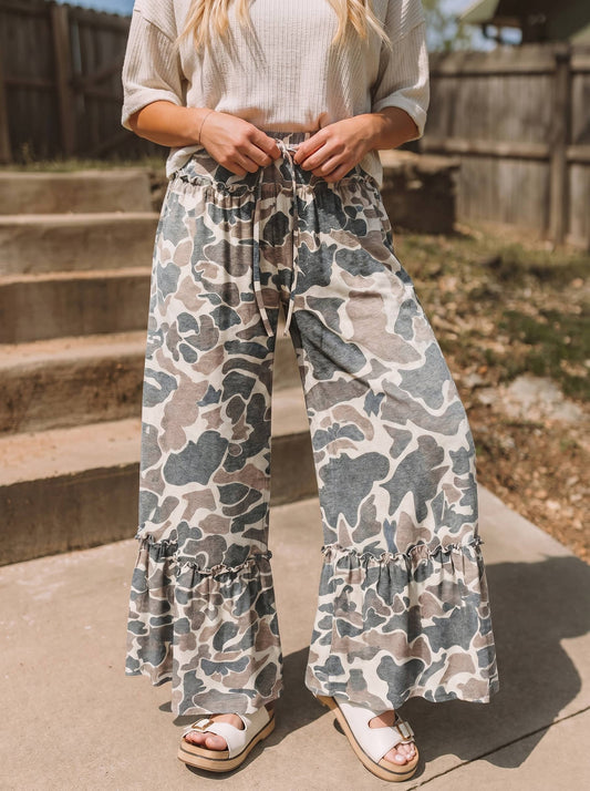County Camo Pant Frilled Detail