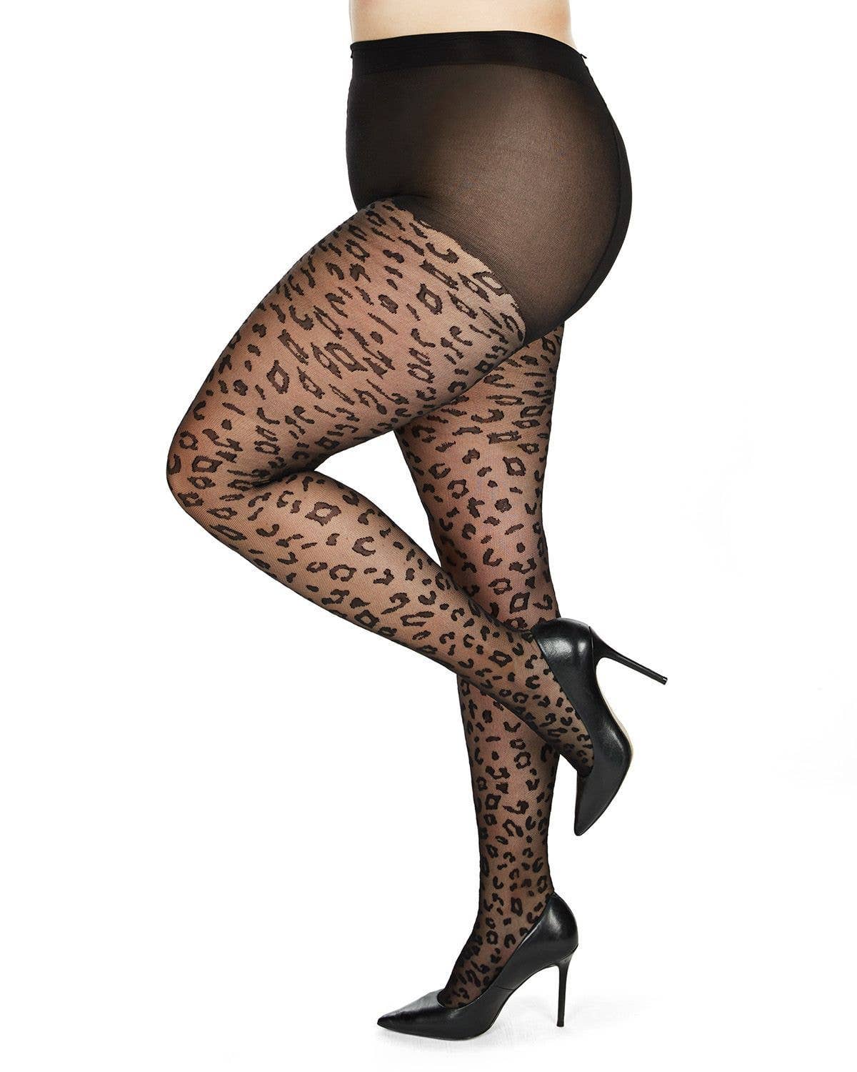 MeMoi Leopard Print Sheer Tights