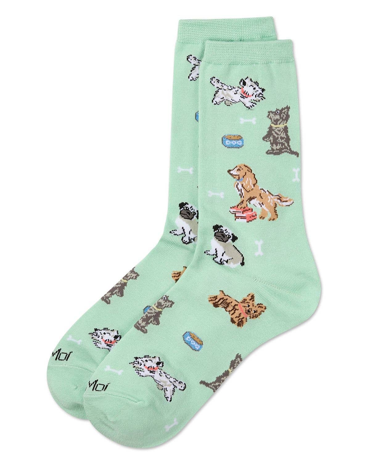 Women's Dogs Rayon From Bamboo Crew Socks