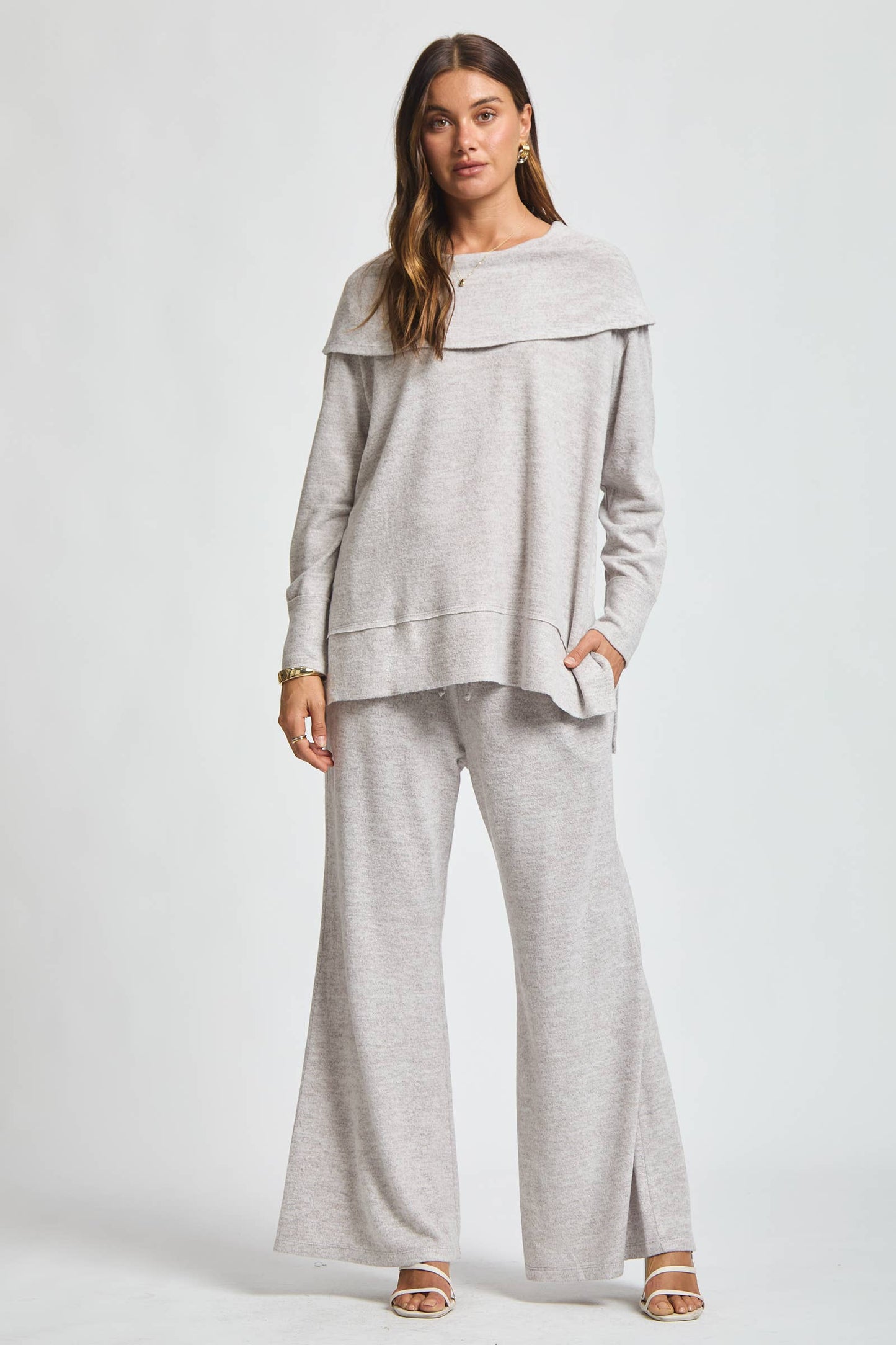 Travel Ready Cashmere Set: Pearl Grey / L