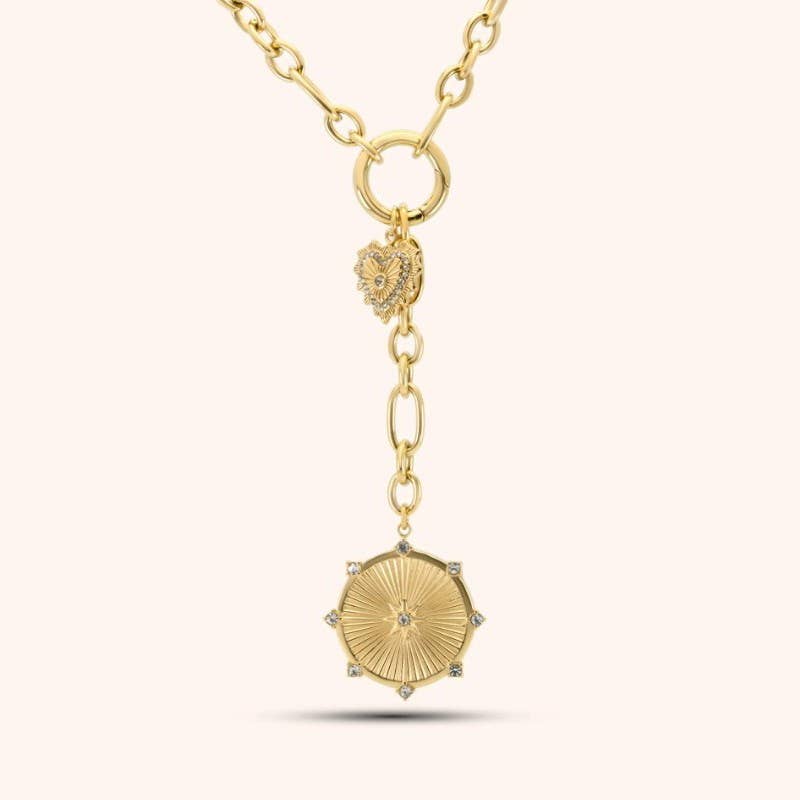 MULTI HEART CIRCLE PENDANT Y NECKLACE | 40NK9574