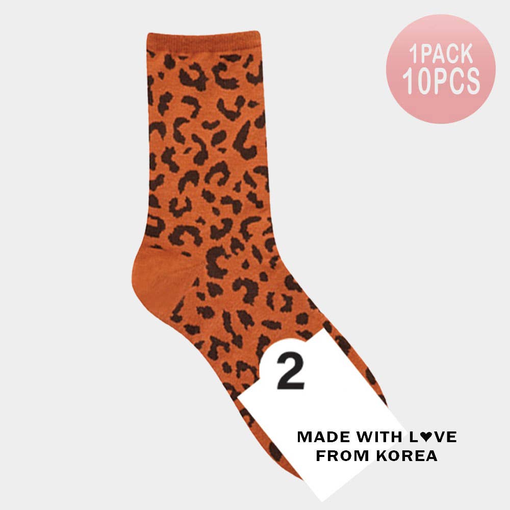 10Pairs - Leopard Patterned Socks