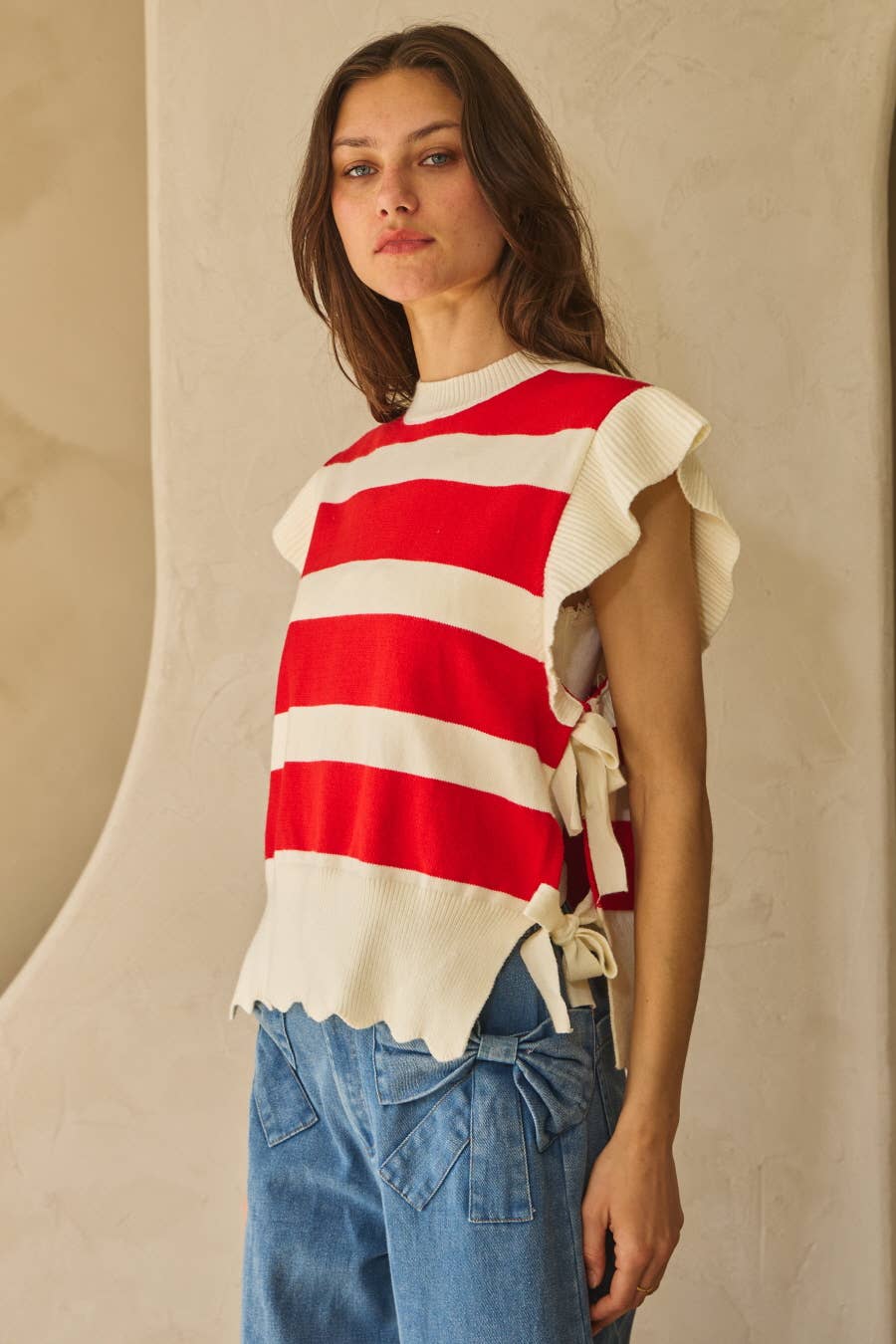 Washed Denim Wide Leg Pants: Washed Denim / S