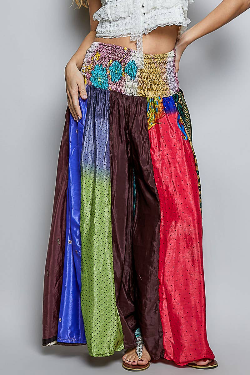 1B. One-of-a-Kind POL Smocked Waist Printed Wide Leg Pants