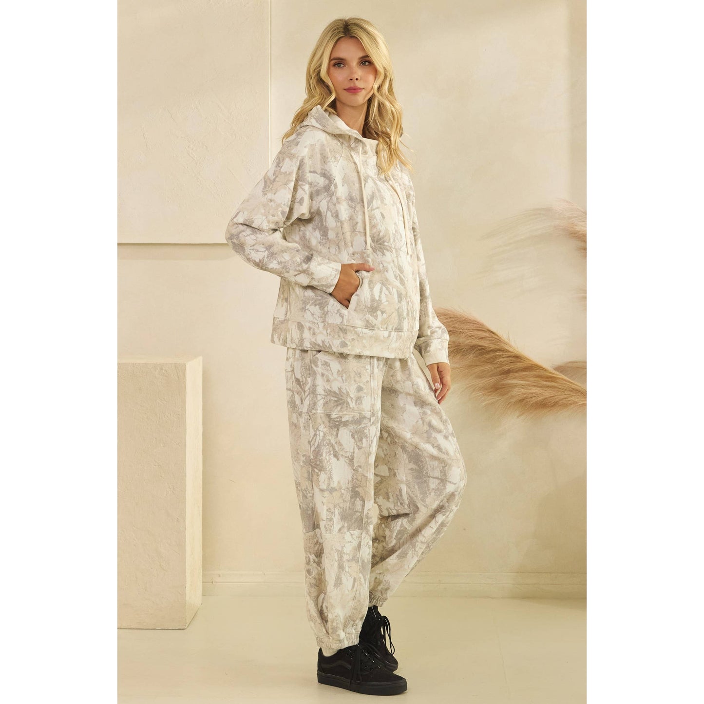 Printed French Terry Pants: Camo B / M