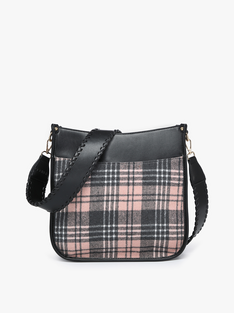 M1977PLD Chloe Plaid Crossbody with Guitar Strap