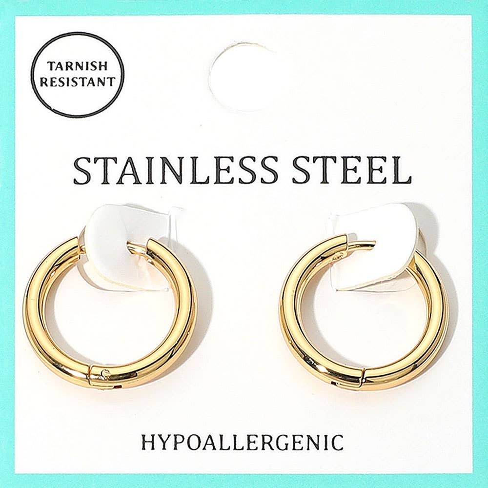 Stainless Steel Hypoallergenic Huggie Hoop Earrings
