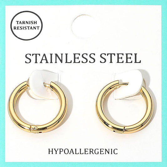 Stainless Steel Hypoallergenic Huggie Hoop Earrings