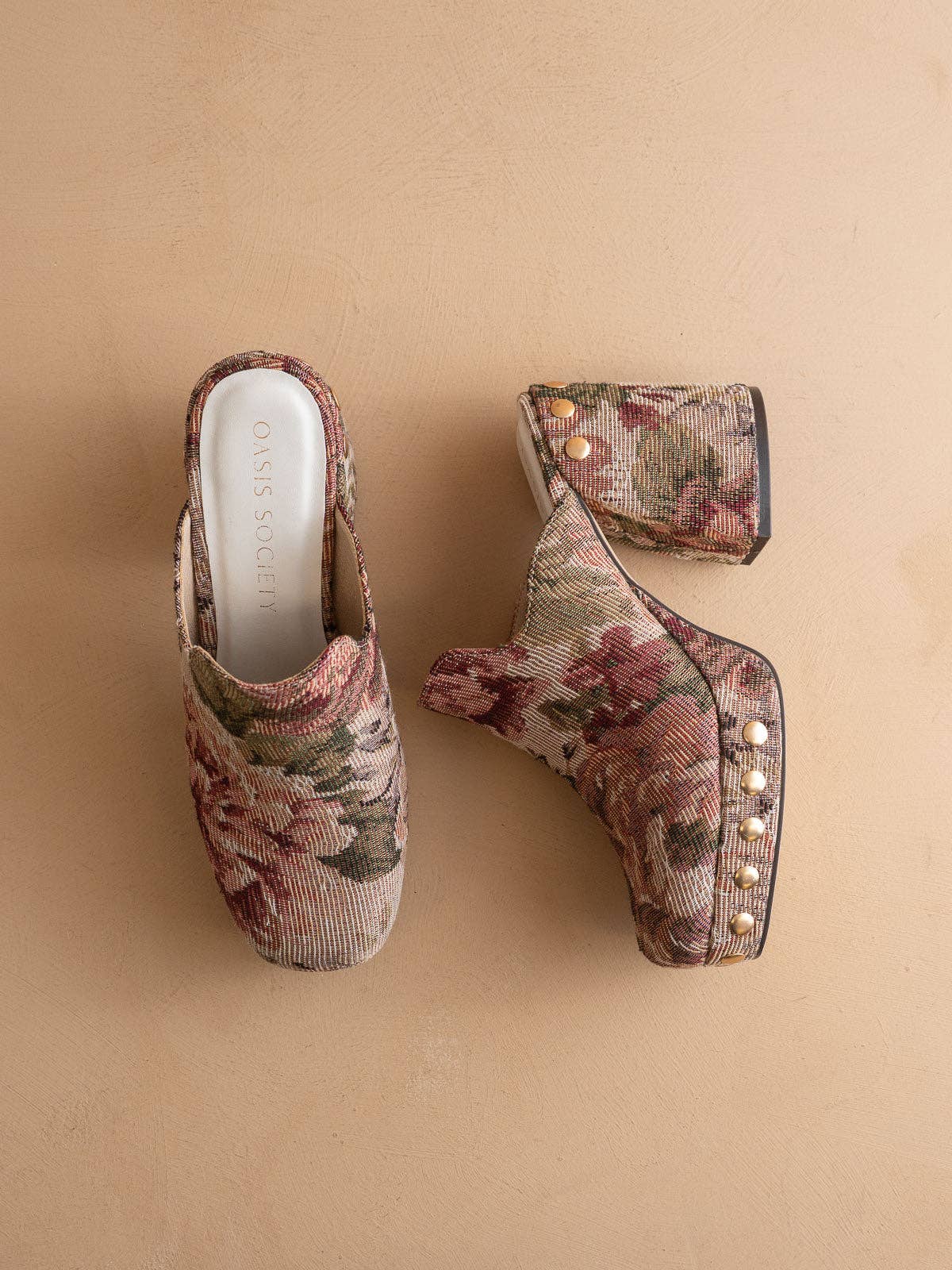 The Sierra | Mauve Tapestry Platform Clog Mule
