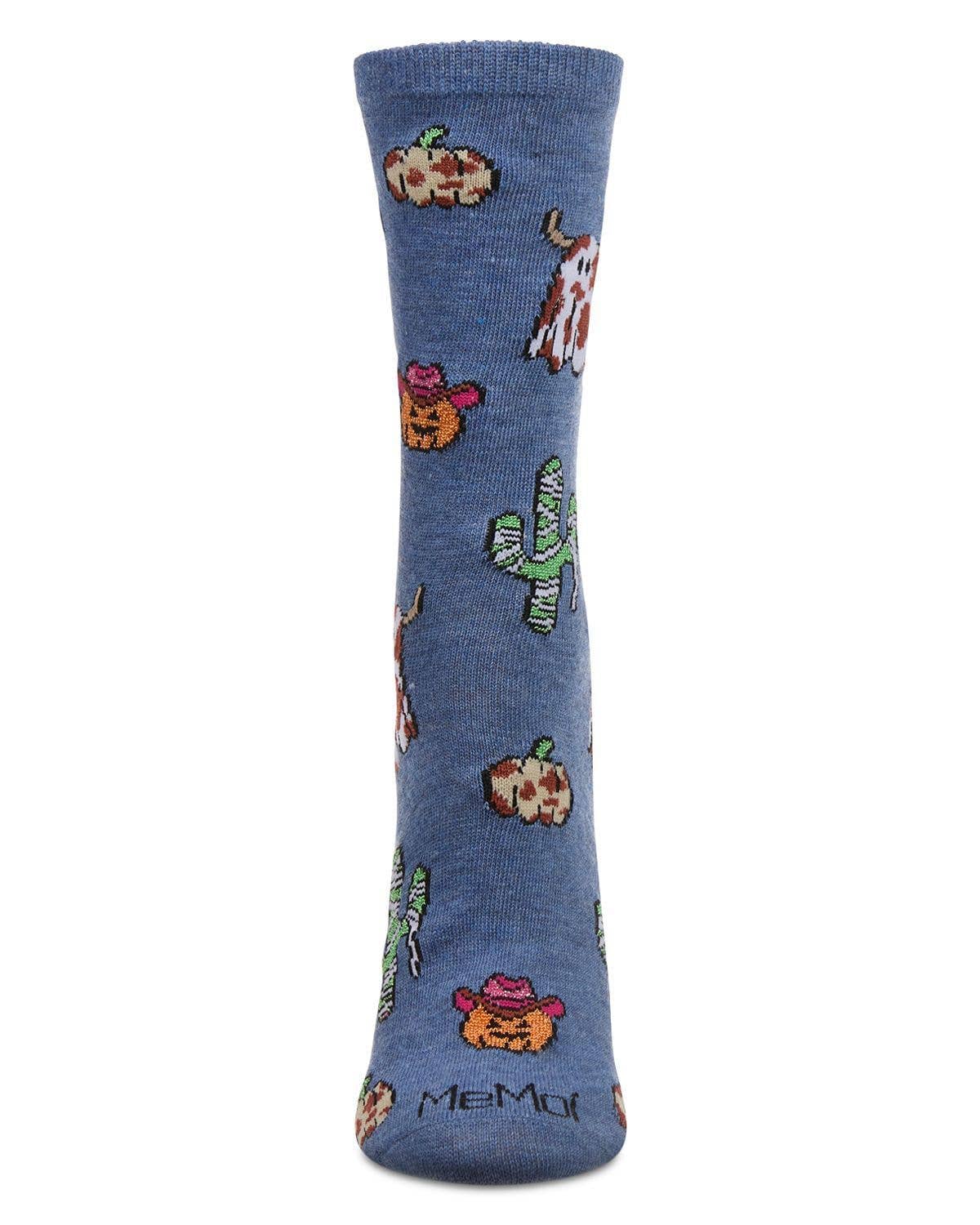 Memoi Spooky Western Holiday Crew: Denim Heather / 9-11