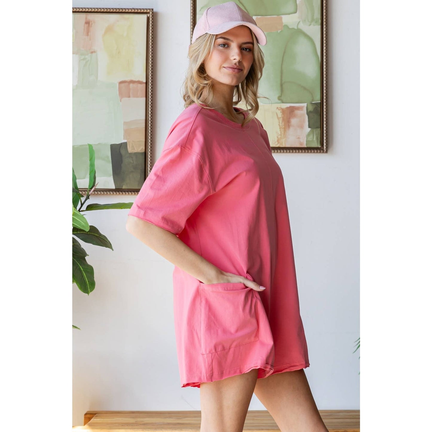 Short Sleeve Knit Open Back Romper