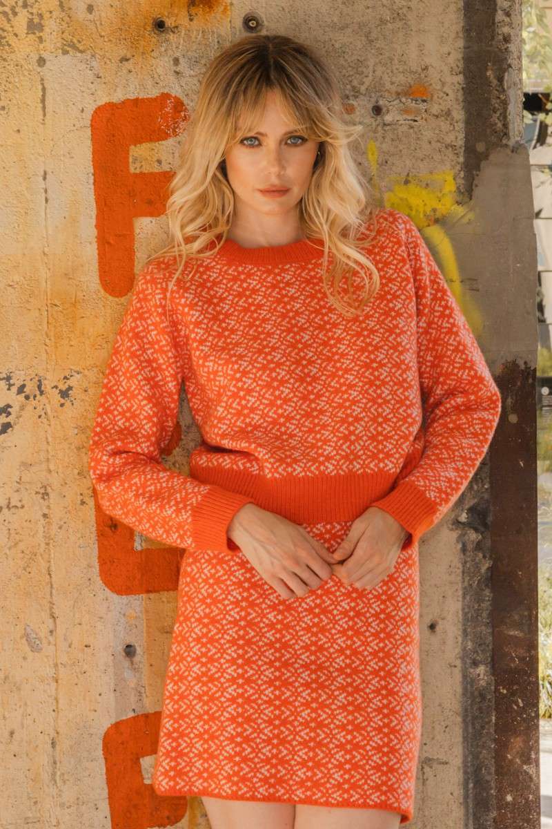 SNOWFLAKE PATTERN SWEATER SKIRT SET