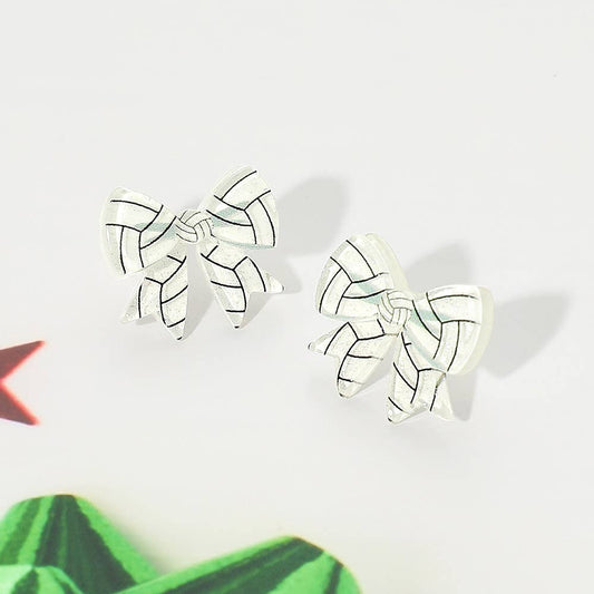 Resin Sports Baseball/Basketball/Football Bow Stud Earrings: Volleyball