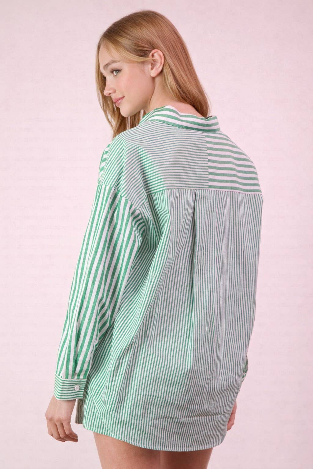 Very J-Striped Oversized Comfy Shirt Top & Shorts Set