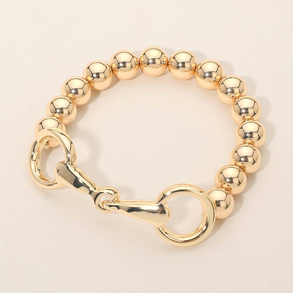 Horsebit Beaded Stretch Bracelet
