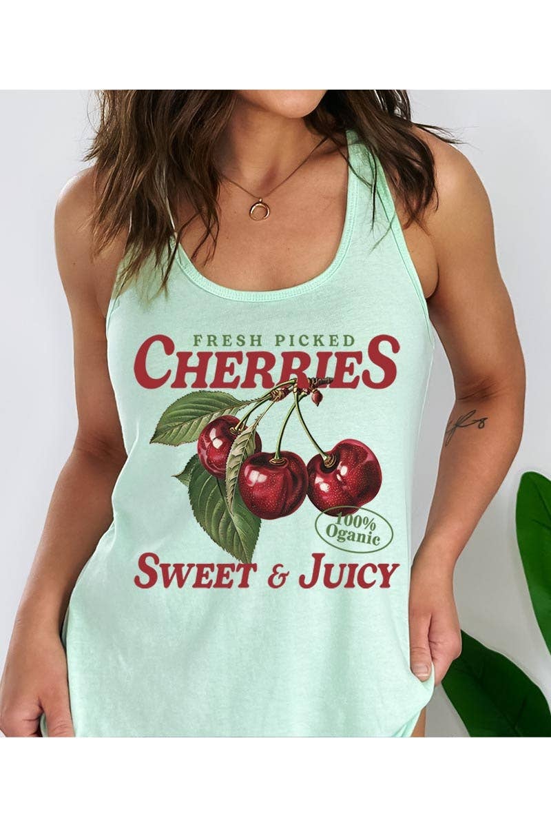 Fresh Picked Cherries Racerback Tank Top