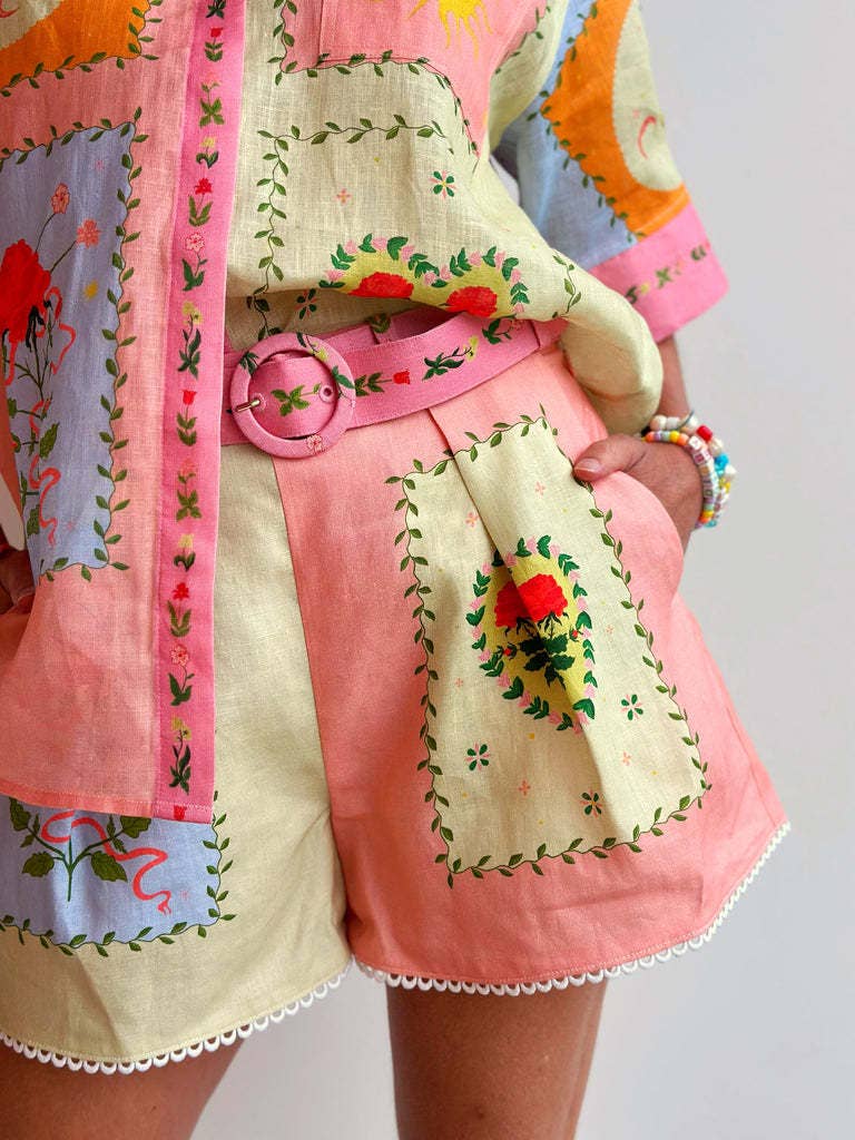 Casual Coral Cutie Shirt and Shorts Set
