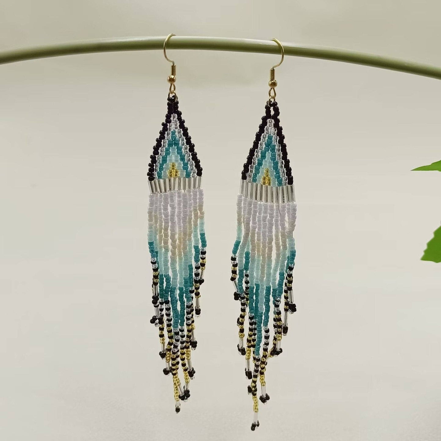 Bohemian Style Long Seed Beads Fringe Earrings - BJ/SB