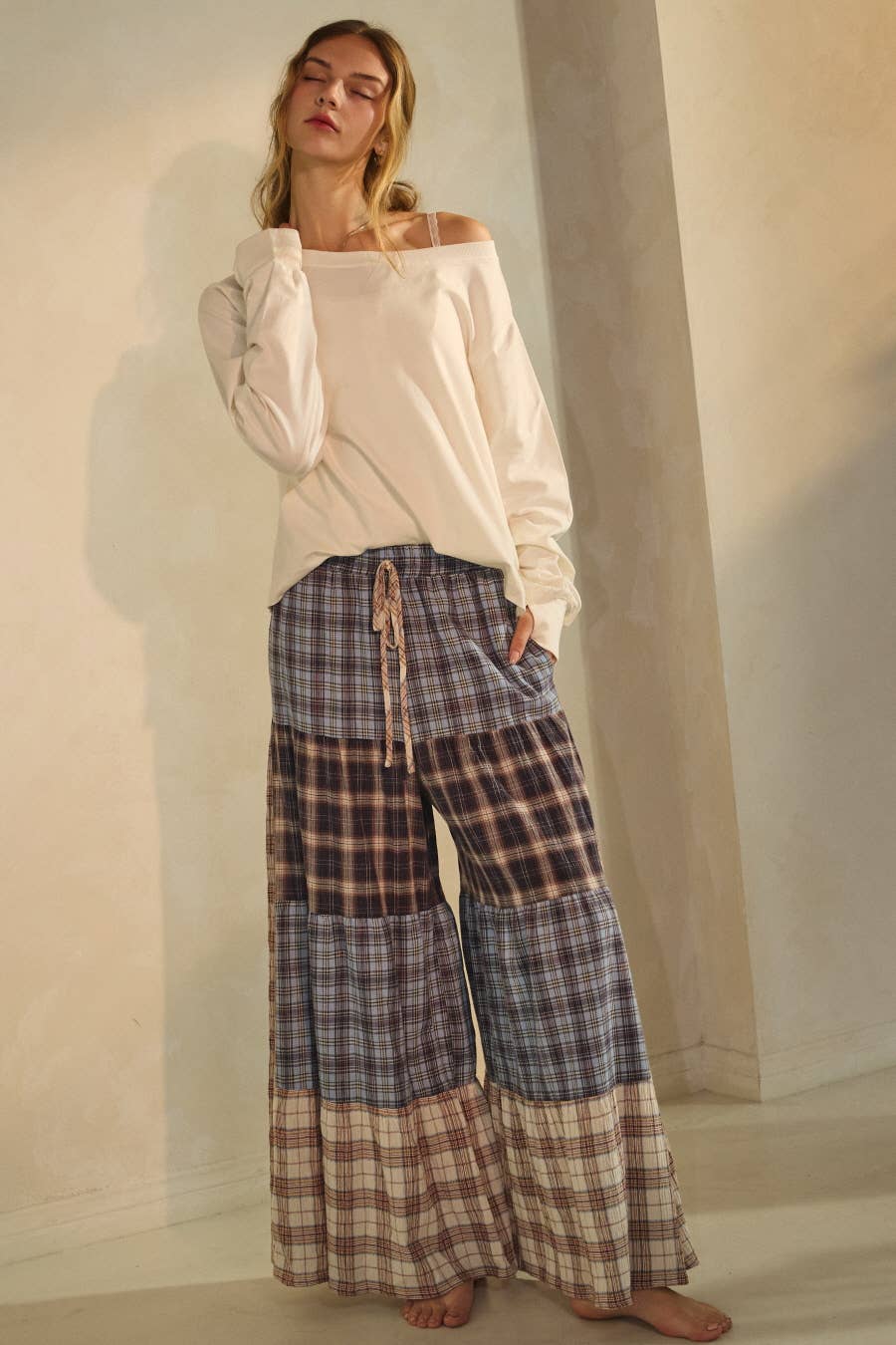 Plus Relaxed Patchwork Pants