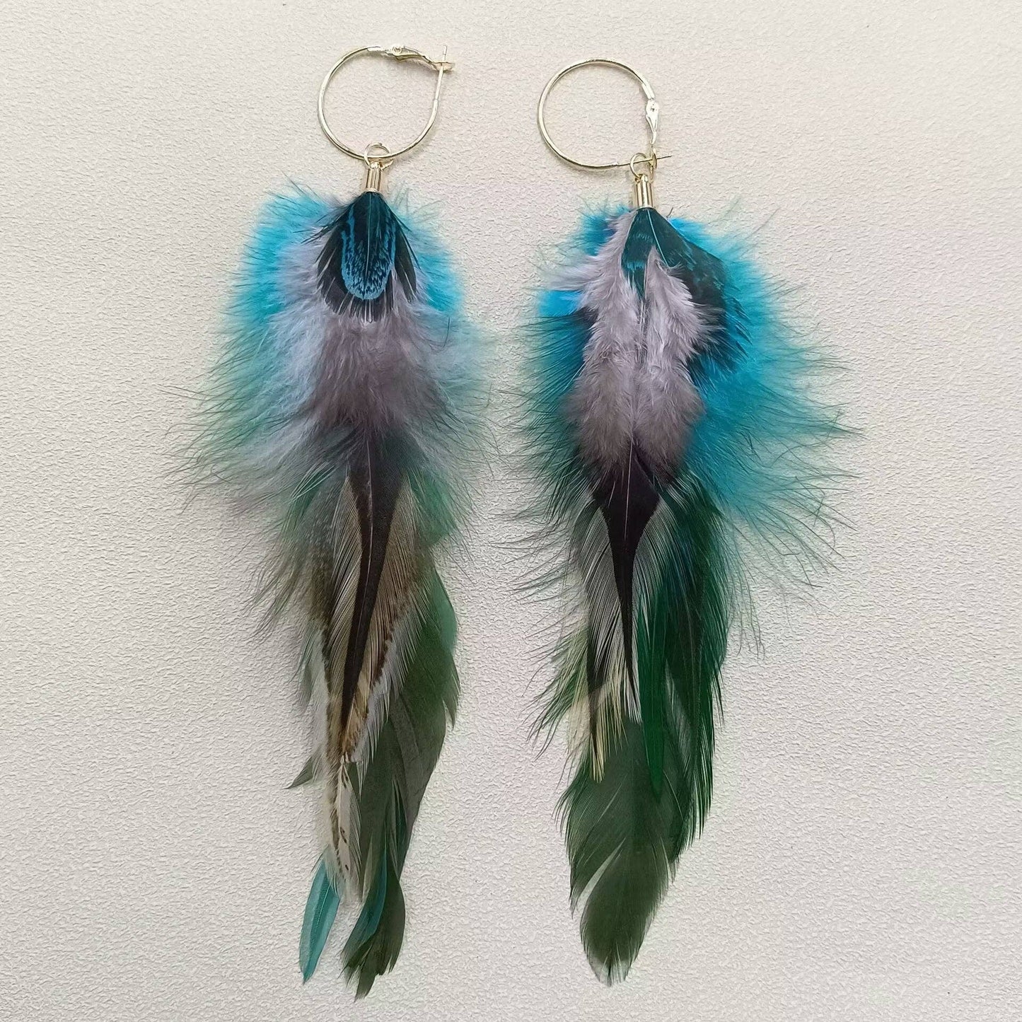 J42. Feather Hoop Earrings