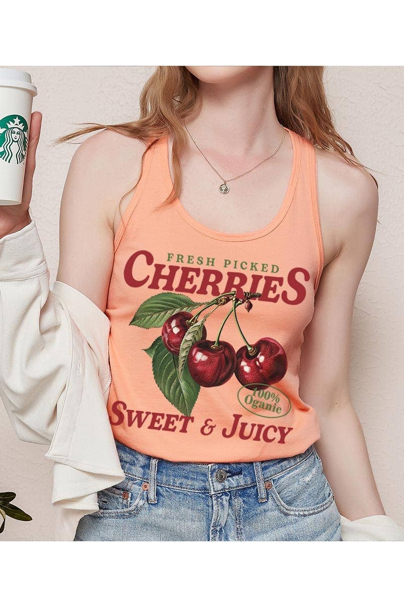 Fresh Picked Cherries Racerback Tank Top