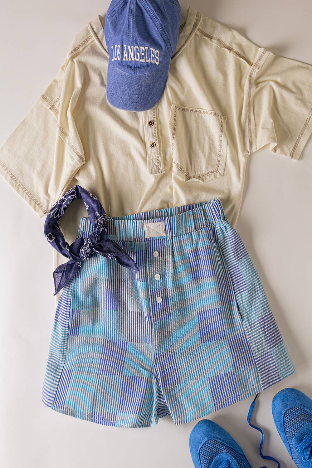 NP70735-Striped & Checker Boxer Shorts