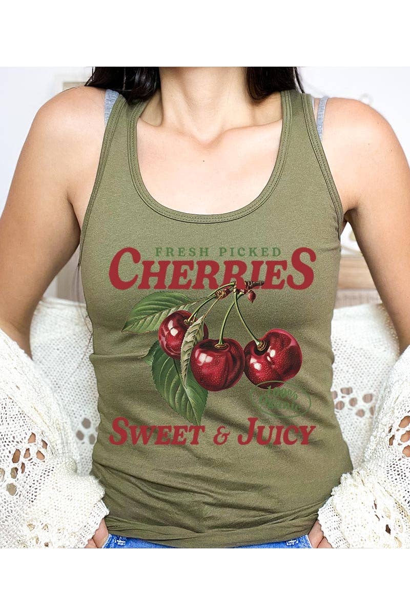 Fresh Picked Cherries Racerback Tank Top