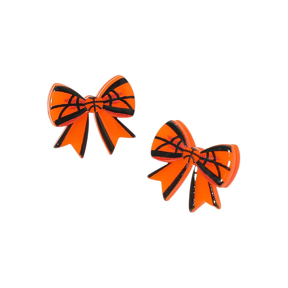 Resin Sports Baseball/Basketball/Football Bow Stud Earrings: Volleyball
