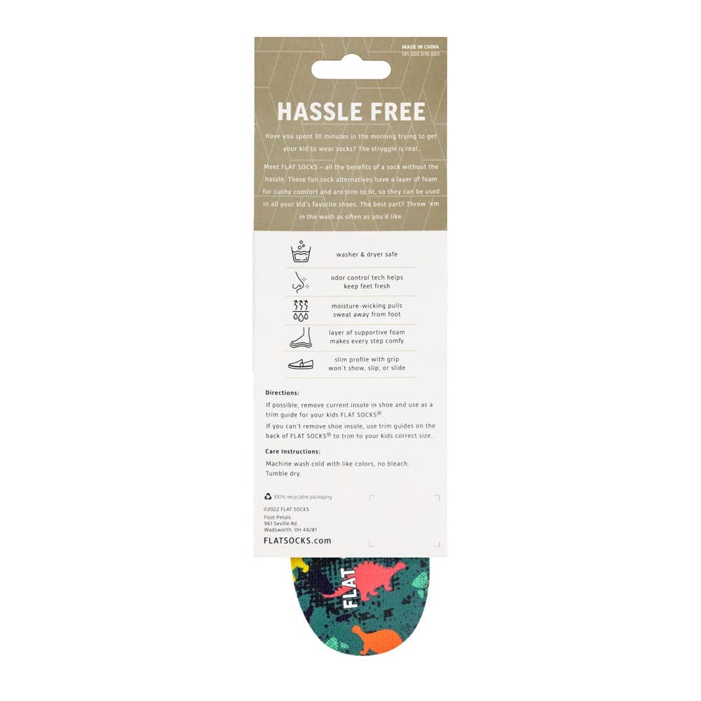 Dinosaur FLAT SOCKS Kids
