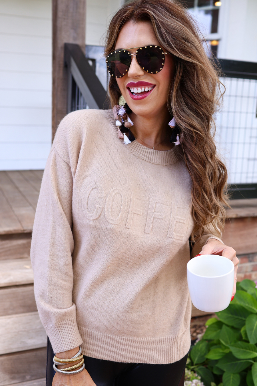 Coffee Embossed Sweater