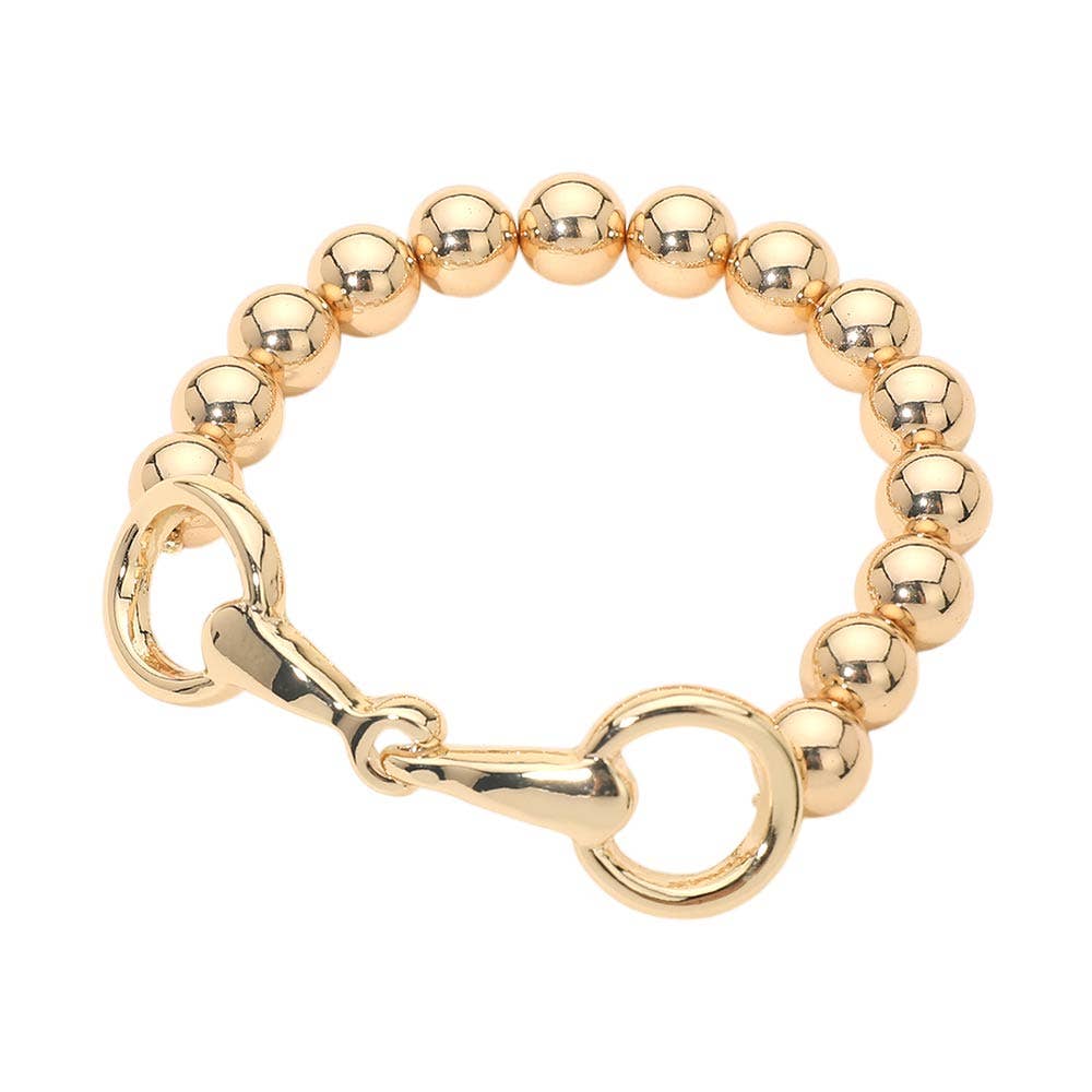 Horsebit Beaded Stretch Bracelet