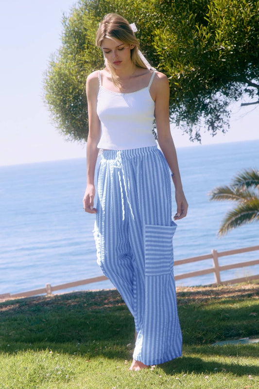 5A. Oddi Striped Wide Leg Barrel Pants