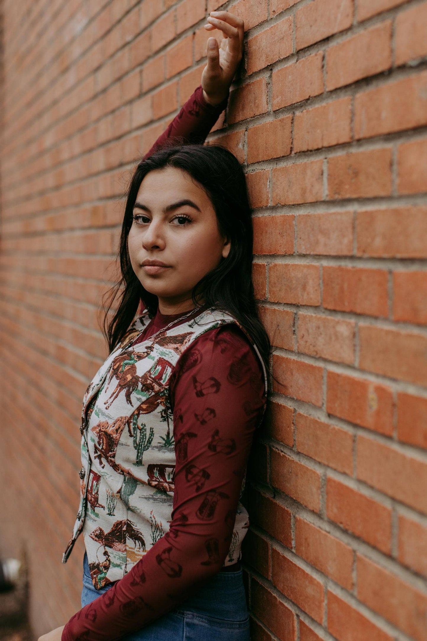 TZ102 Blame it on the Boots Velvet Mesh Top