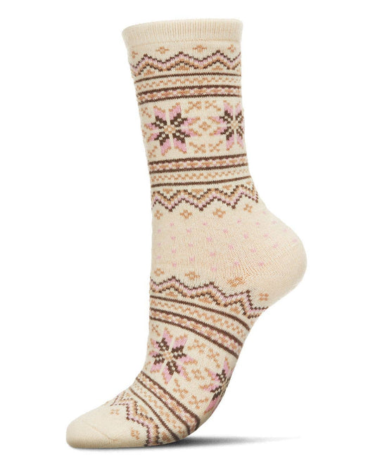 MeMoi Fairisle Cashmere Crew: Ivory / 9-11