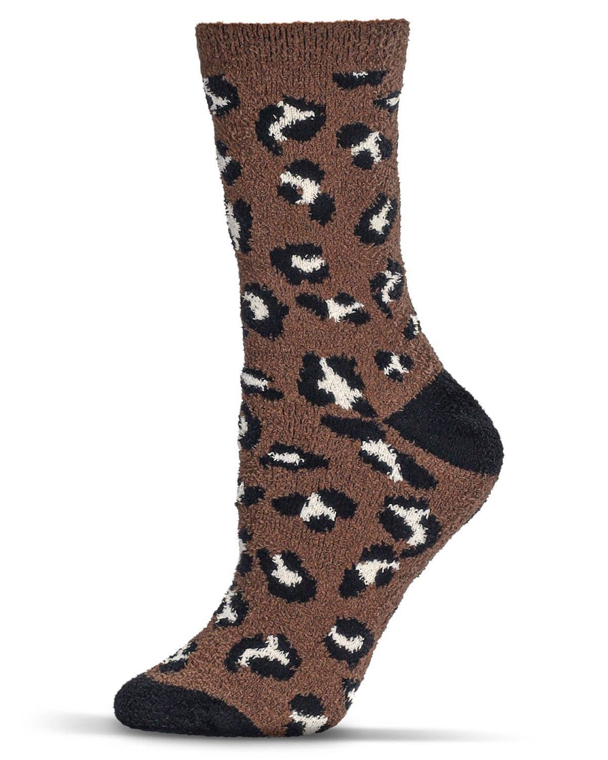 Women's Leopard Super Soft Cozy Crew Socks