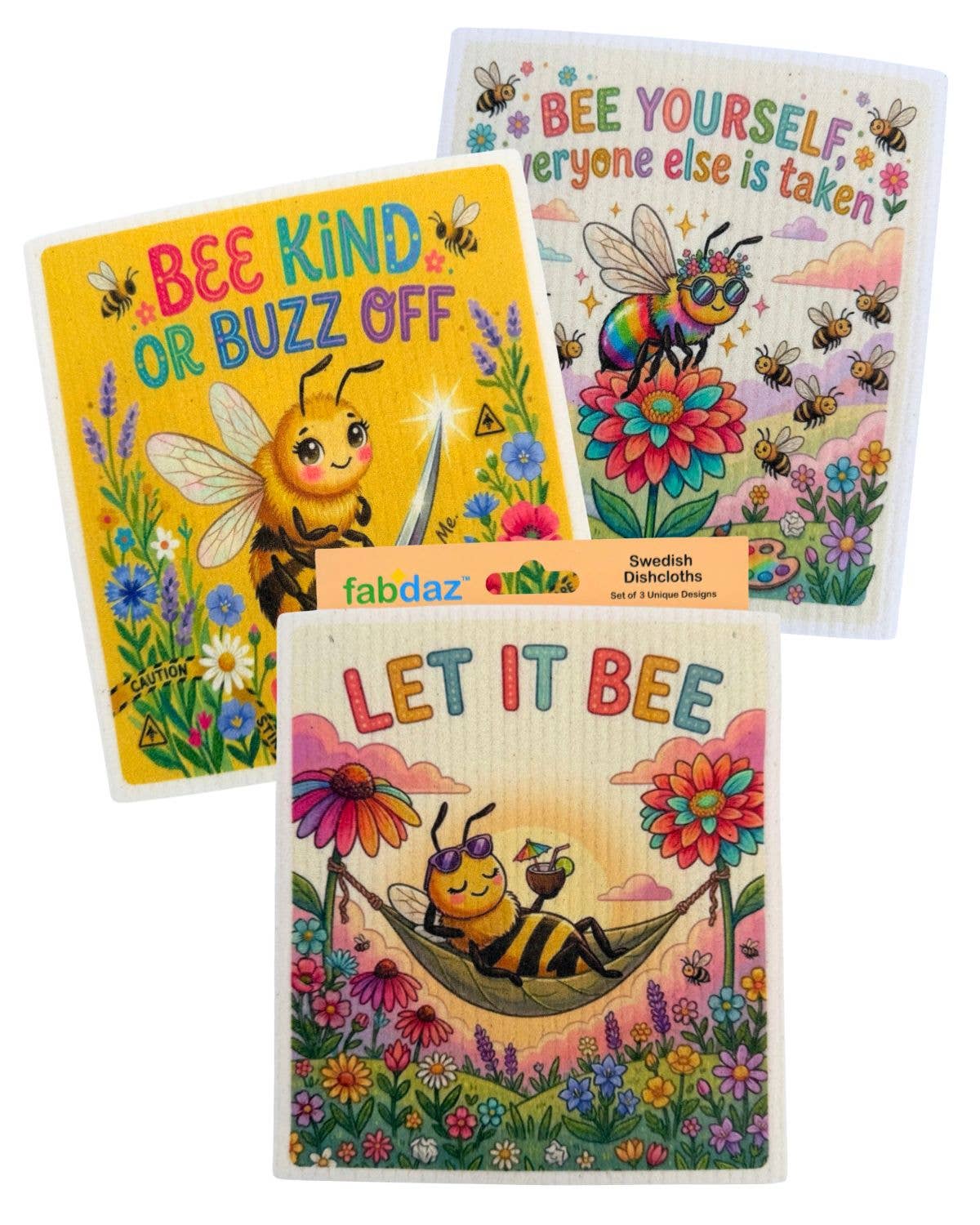 Cute Bee - Set of 3 - Swedish Dishcloths
