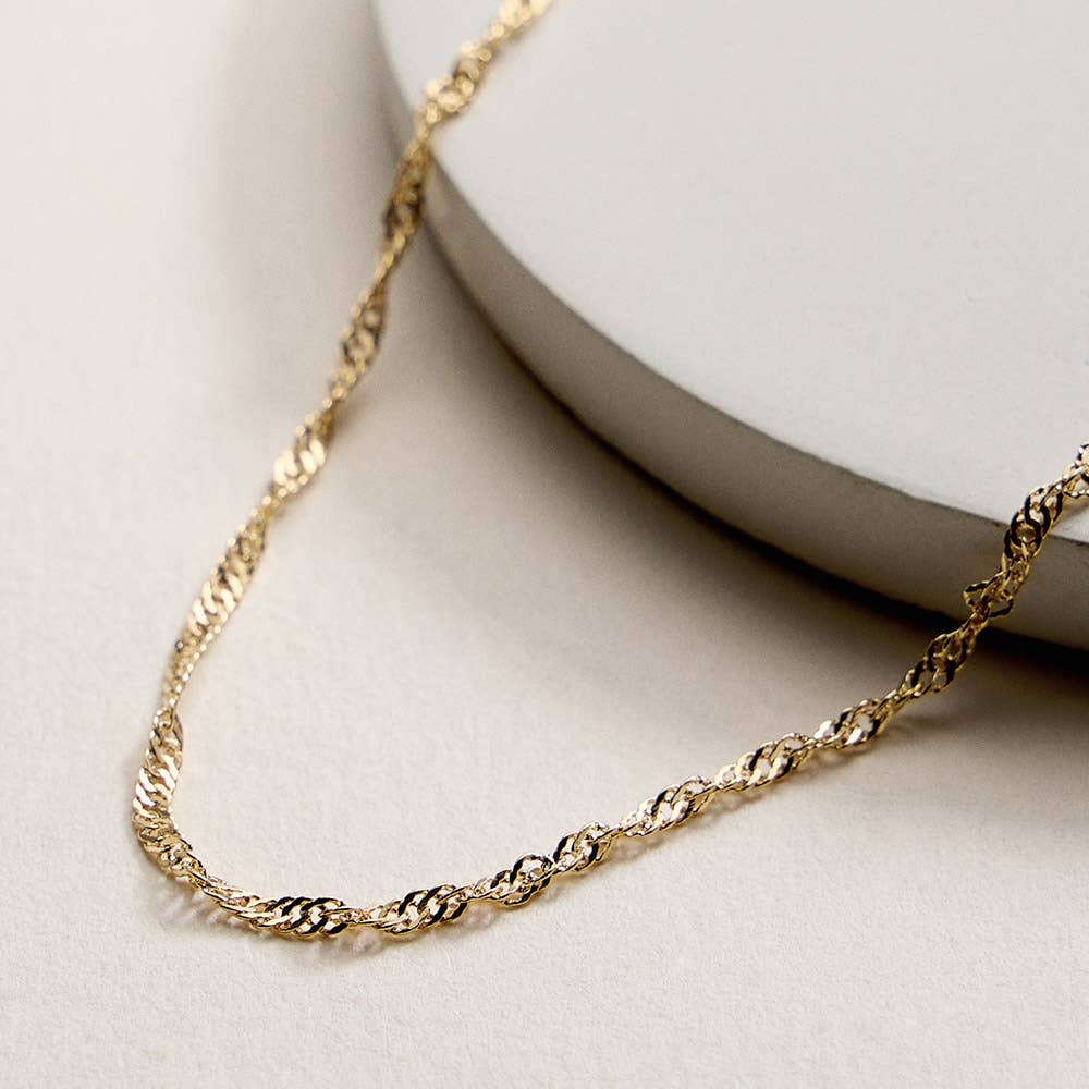 18K Gold Filled Singapore Chain Necklace