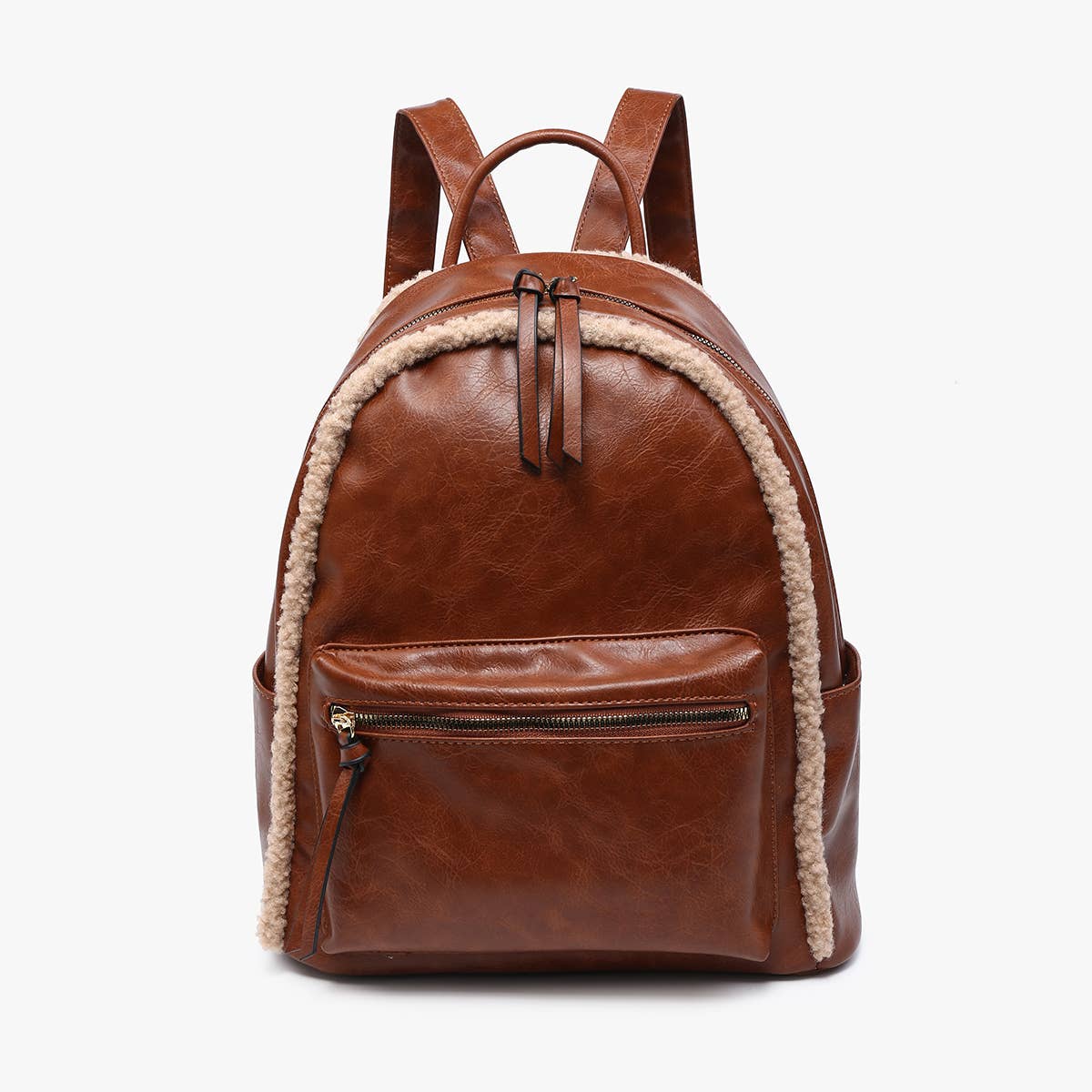 Sherpa Trim Backpack – Front Pocket Vegan Bag | BP2420