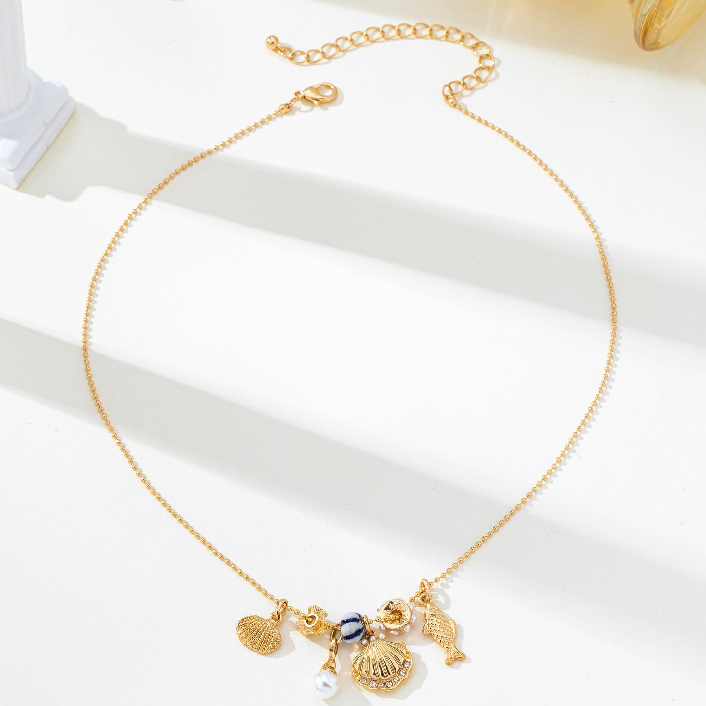Nautical Charm Ball Chain Necklace | 80N92909