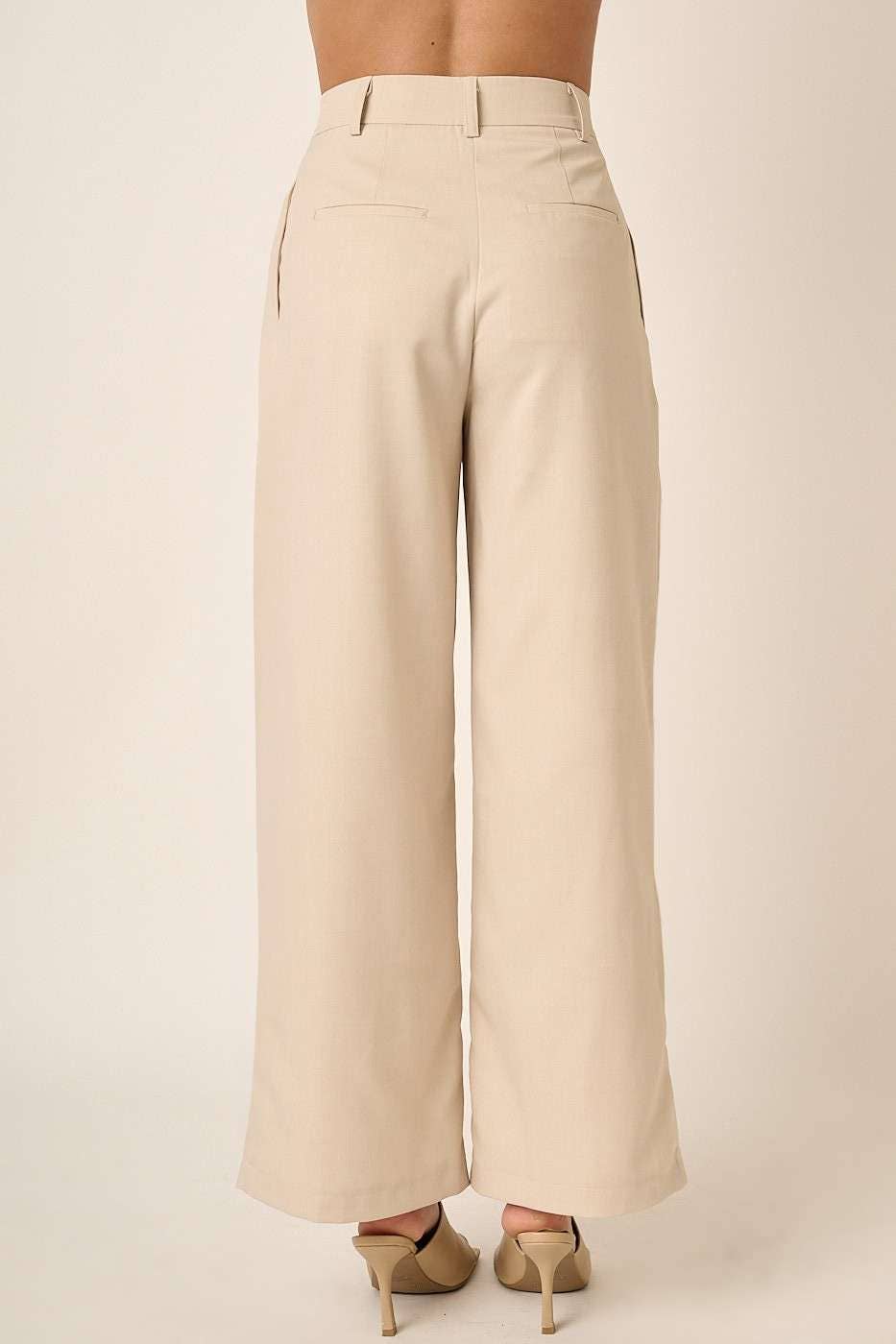 M70590 - DEEP PLEATED HIGH WAISTED WIDE LEG PANTS