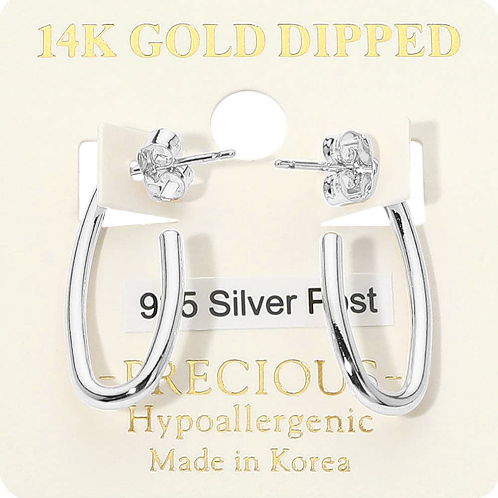 14K Gold Dipped Hypoallergenic U Shaped Hoop Earrings
