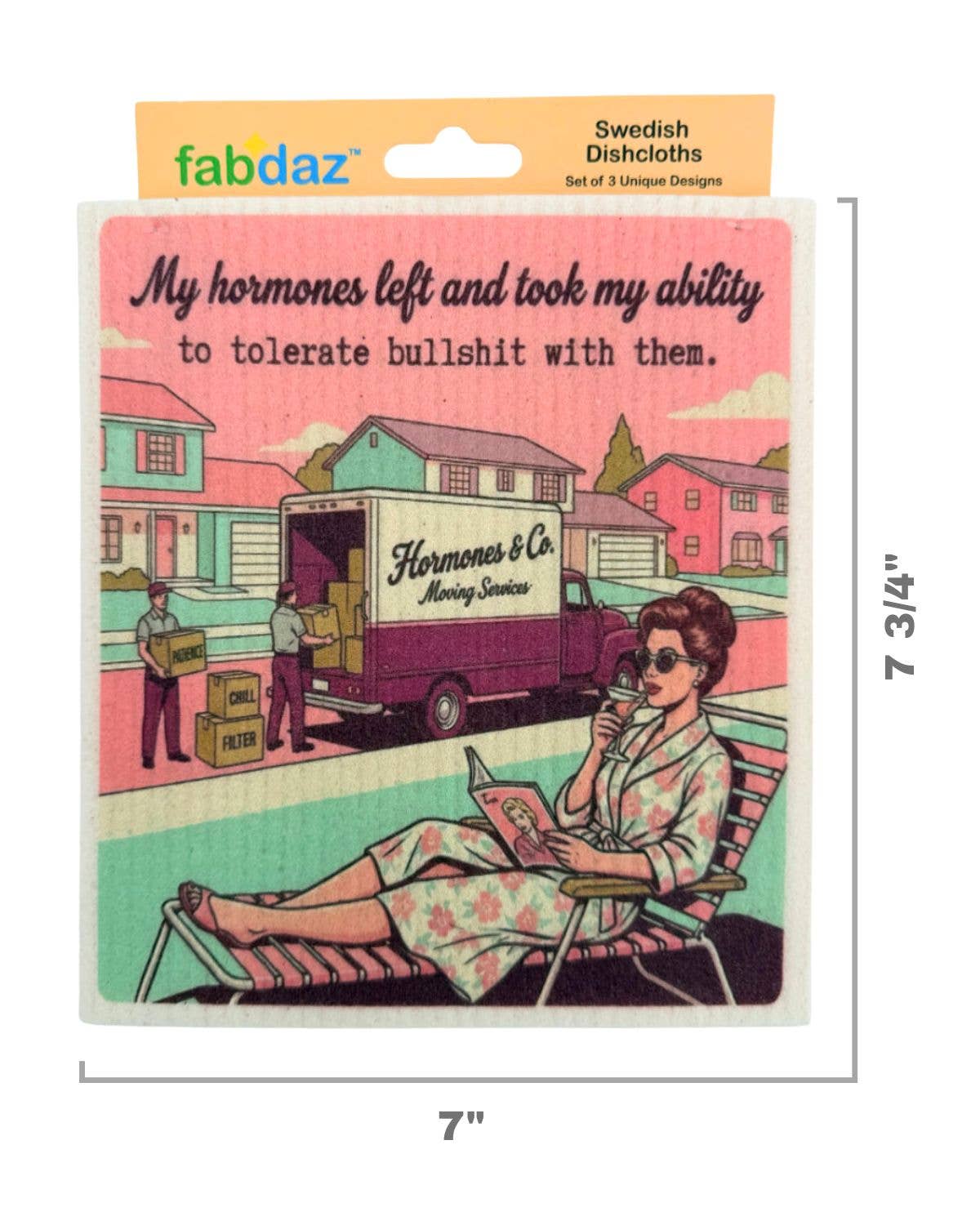 Funny Menopause Sayings - Set of 3 - Swedish Dishcloths