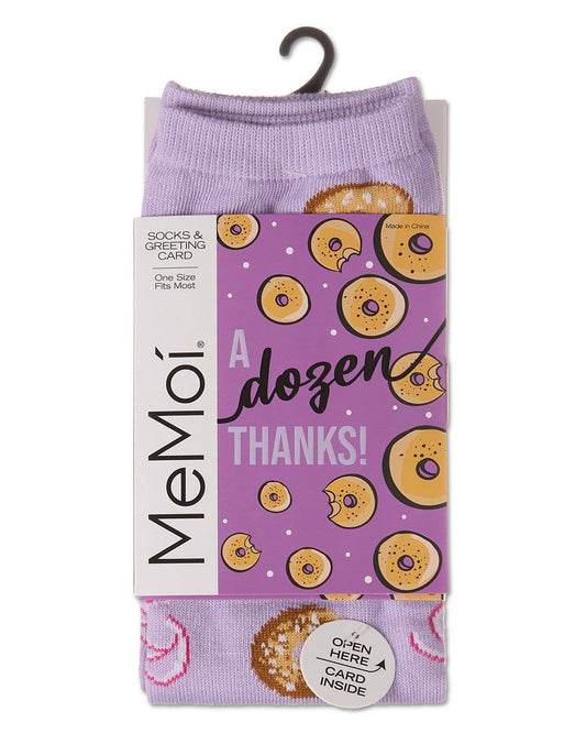 Thanks A Lox Greeting Card Socks: Orchid / One Size
