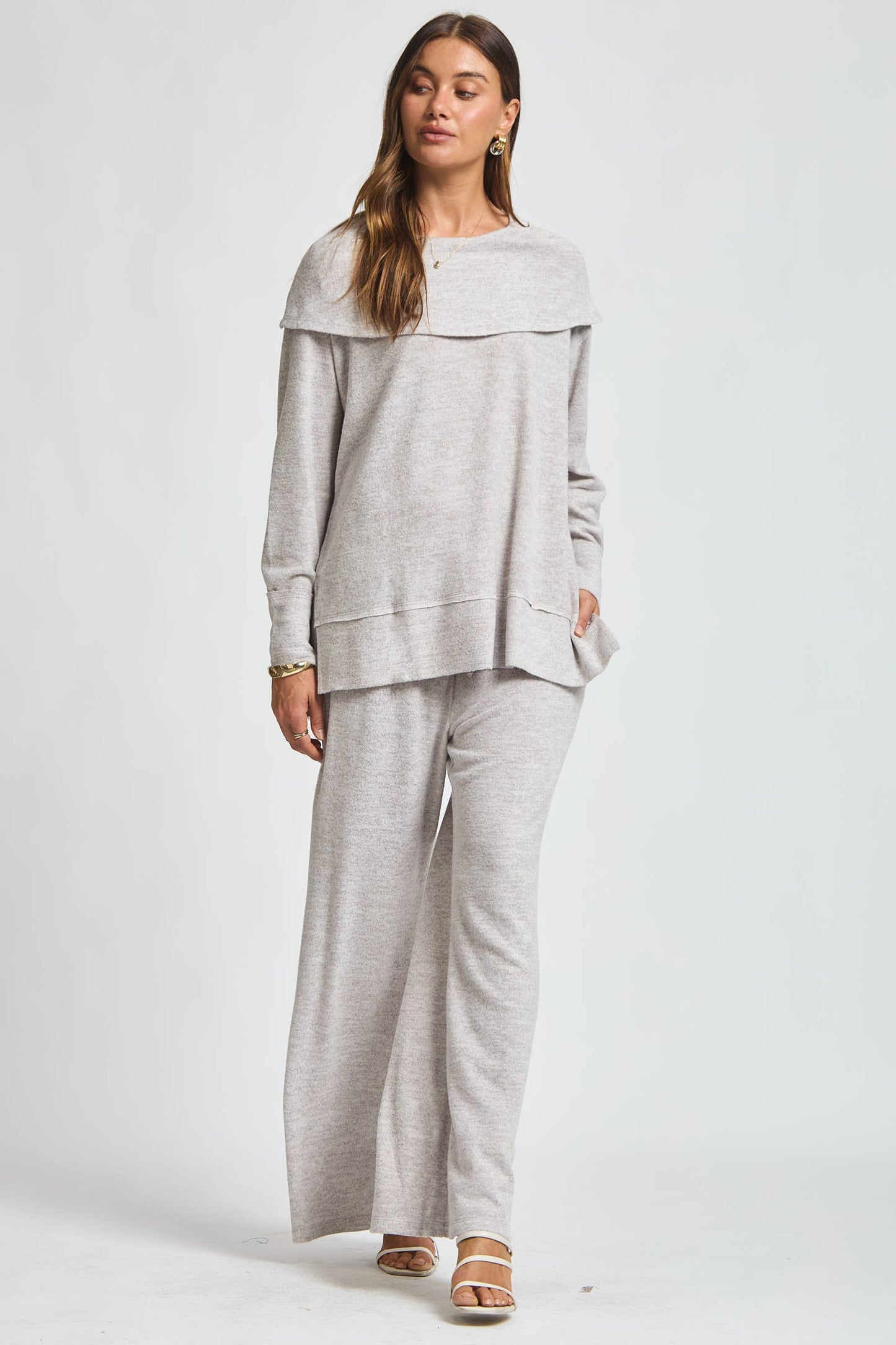 Travel Ready Cashmere Set: Pearl Grey / L