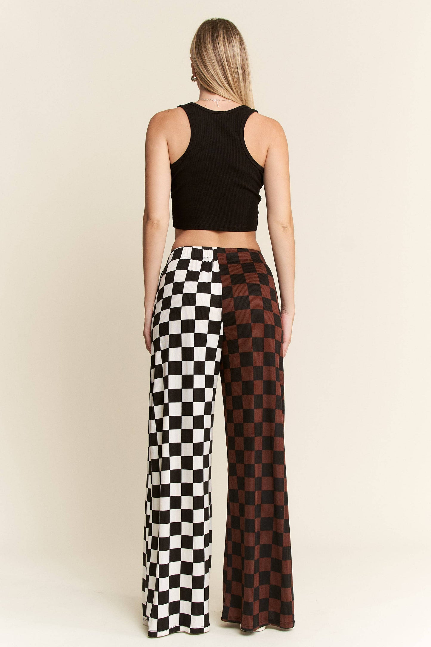 SPLIT DECISION CHECKERED PANTS: Brown/Black / XL