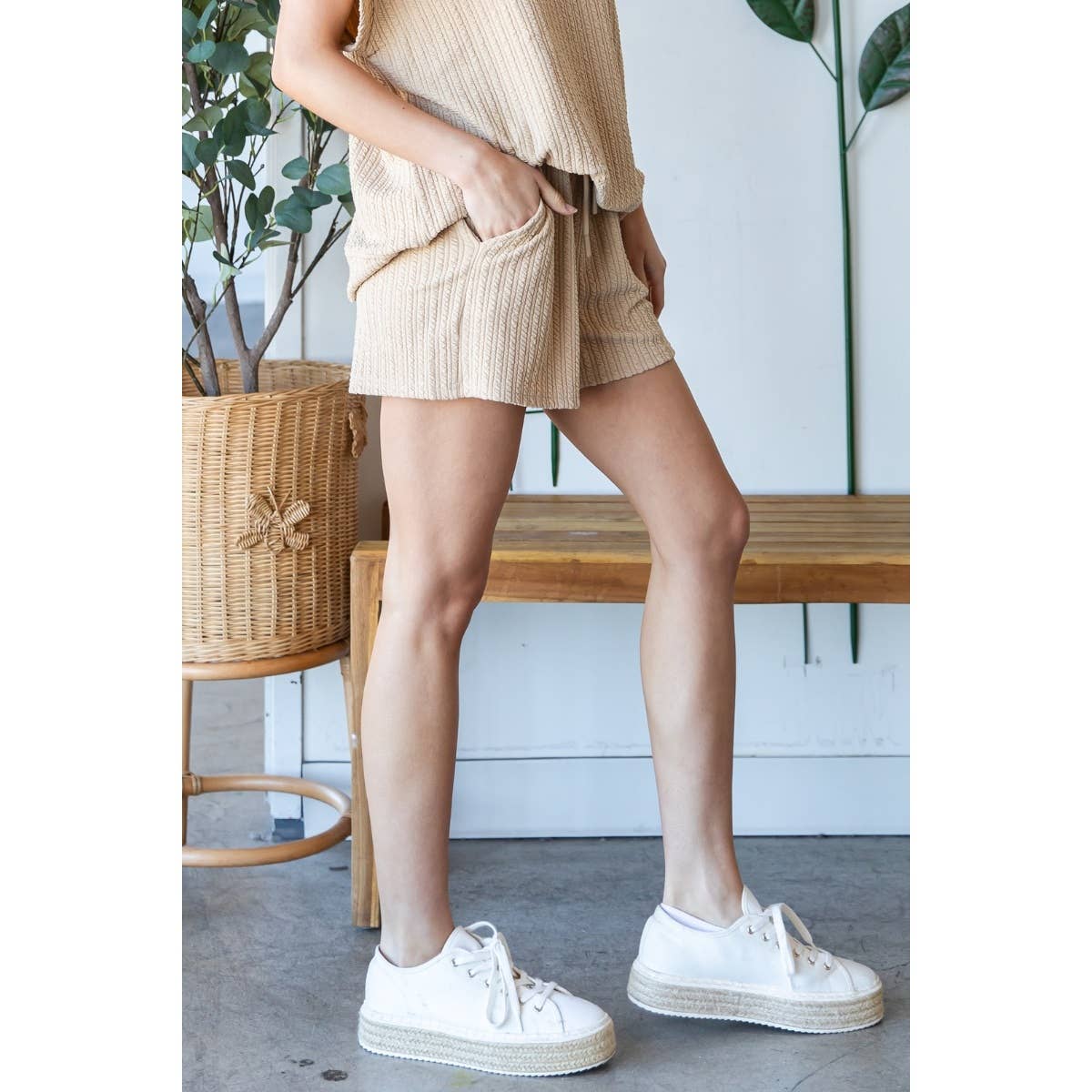Waffle Textured Knit Pants